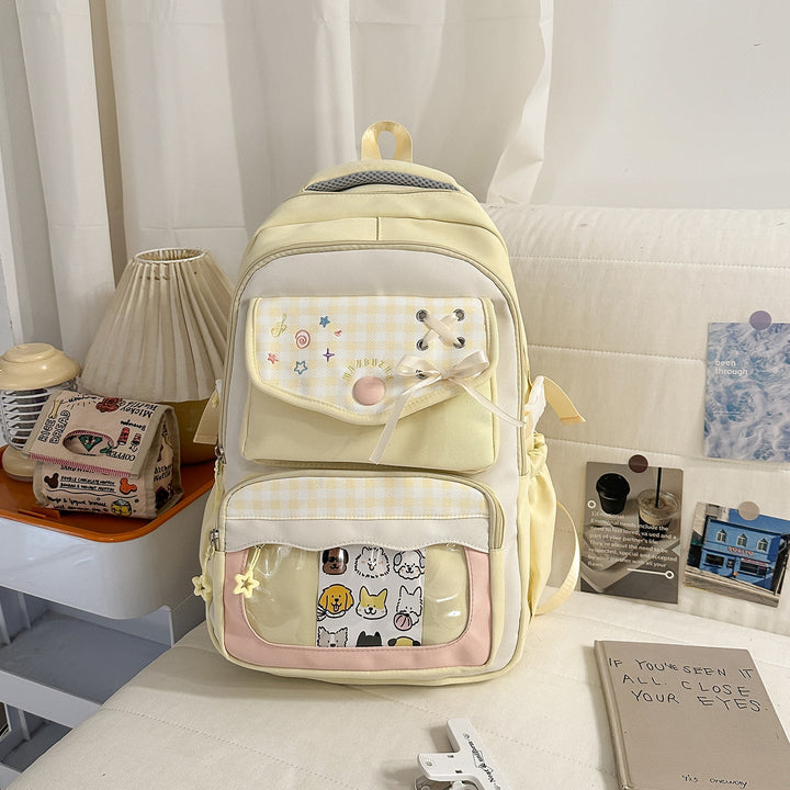 Stylish Gingham Pattern School Backpack
