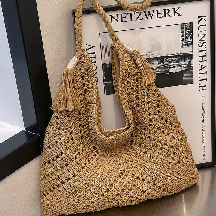 Hand-knotted beach bag with tassels Kalsten