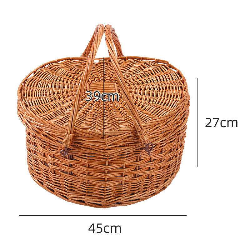 Women Handcrafted Basket with Practical Lid Kalsten