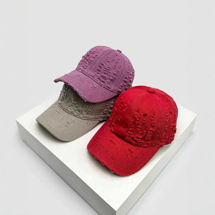Women's Distressed Textured Baseball Cap Kalsten