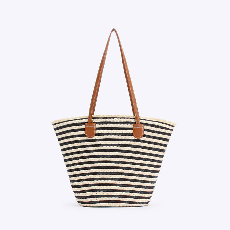 Generous beach bag with leather handles Kalsten
