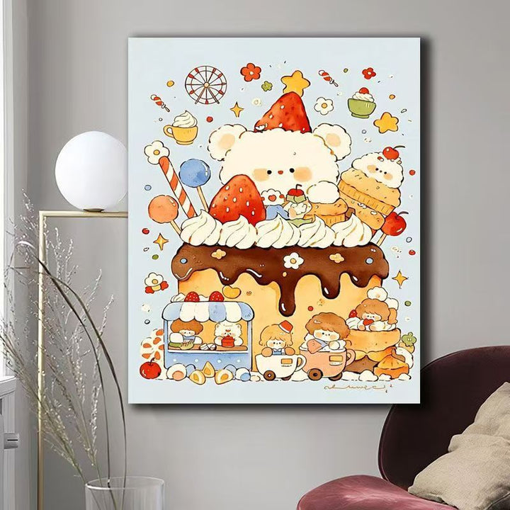 Whimsical Dessert-Themed Canvas Art Print Kalsten