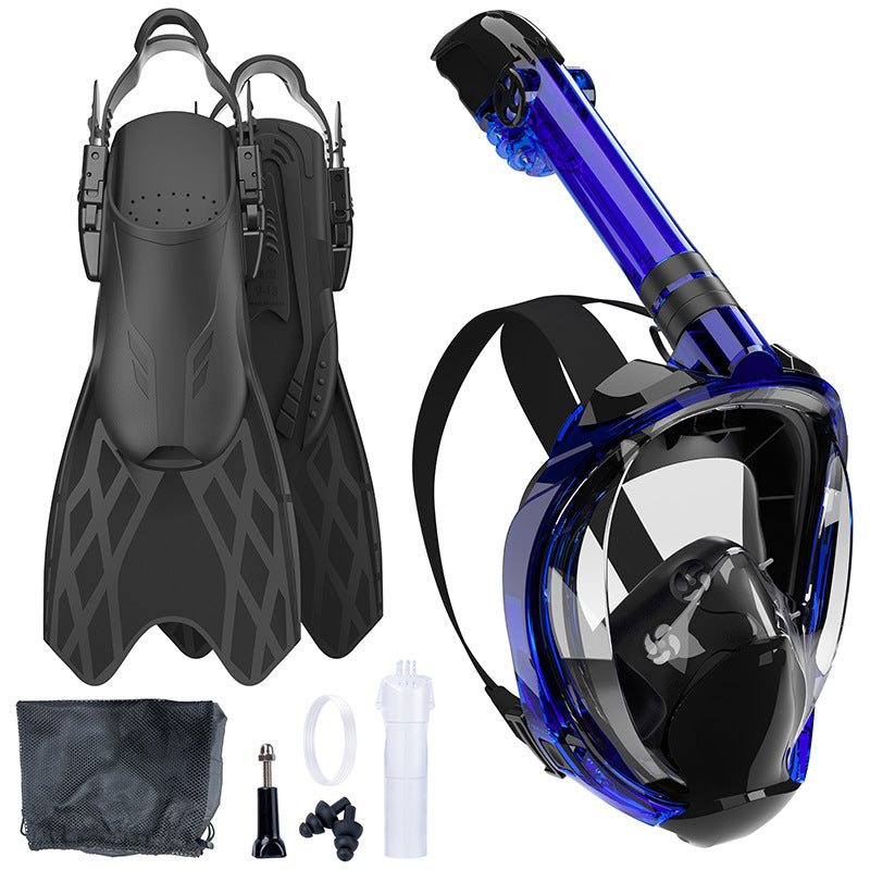 Snorkeling equipment with highly flexible fins and full face mask Kalsten