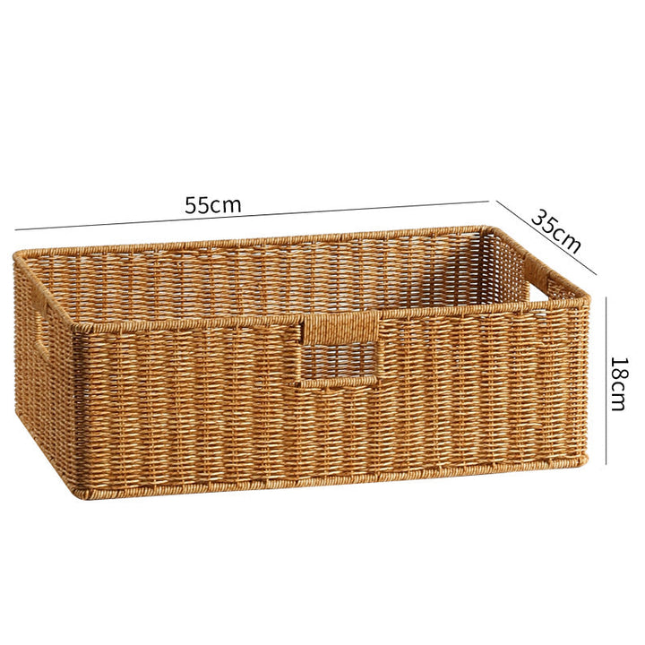 Handwoven Rectangular Storage Basket with Cut-Out Handles Kalsten