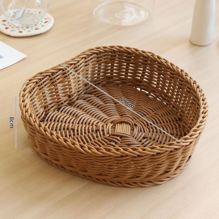 Handcrafted Round Wicker Serving Bowl Kalsten