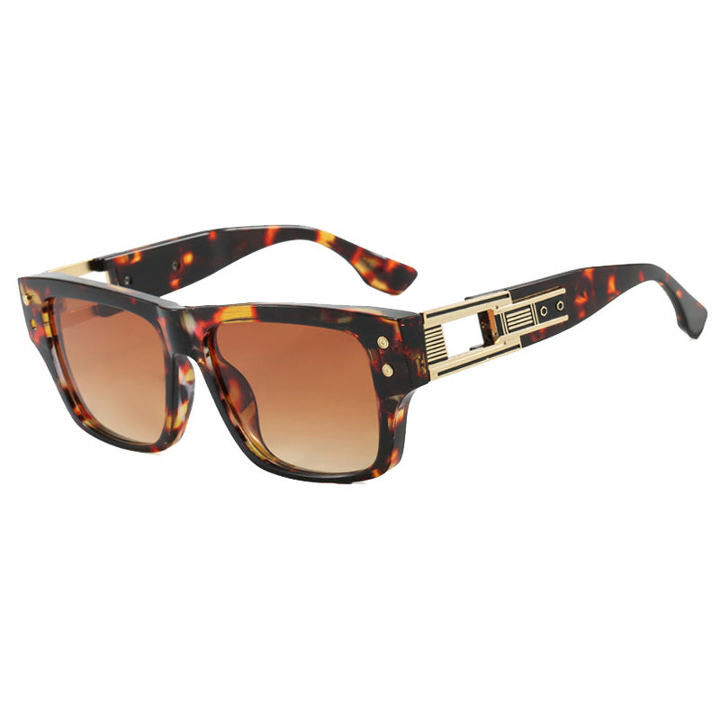 Women’s trendy square sunglasses with elegant gold decorative structure Kalsten