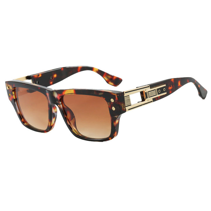 Women’s trendy square sunglasses with elegant gold decorative structure Kalsten