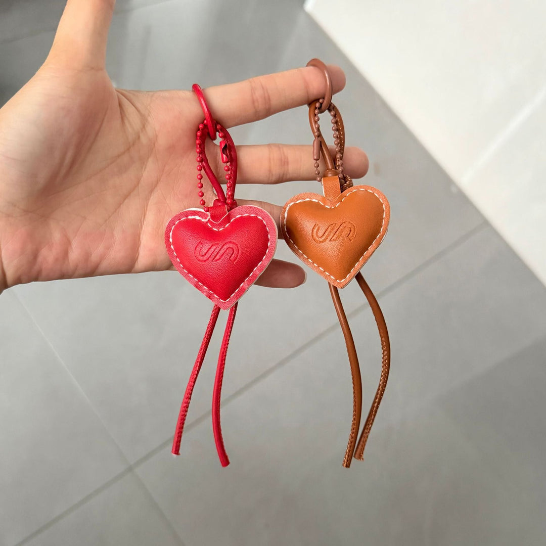 Leather Heart Charm Keychain Kalsten
