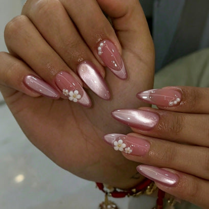 Elegant Floral Nail Design Press-On Tips Kalsten