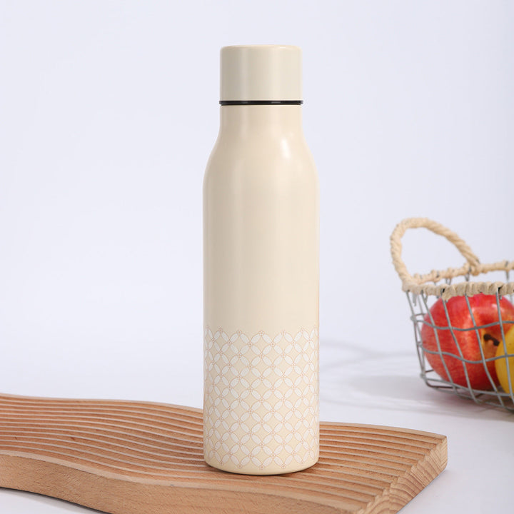 Double-Wall Vacuum Insulated Stainless Steel Slim Travel Bottle With Leakproof Screw Cap And Narrow Ergonomic Neck