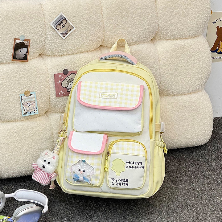 Multi-Compartment Cute Character School Backpack