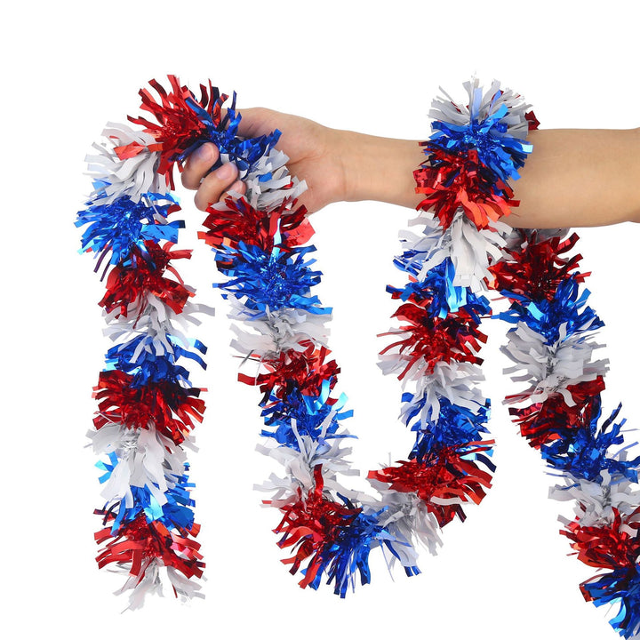 Unisex decorative party garland with dense fringed ribbon and metallic effect Kalsten