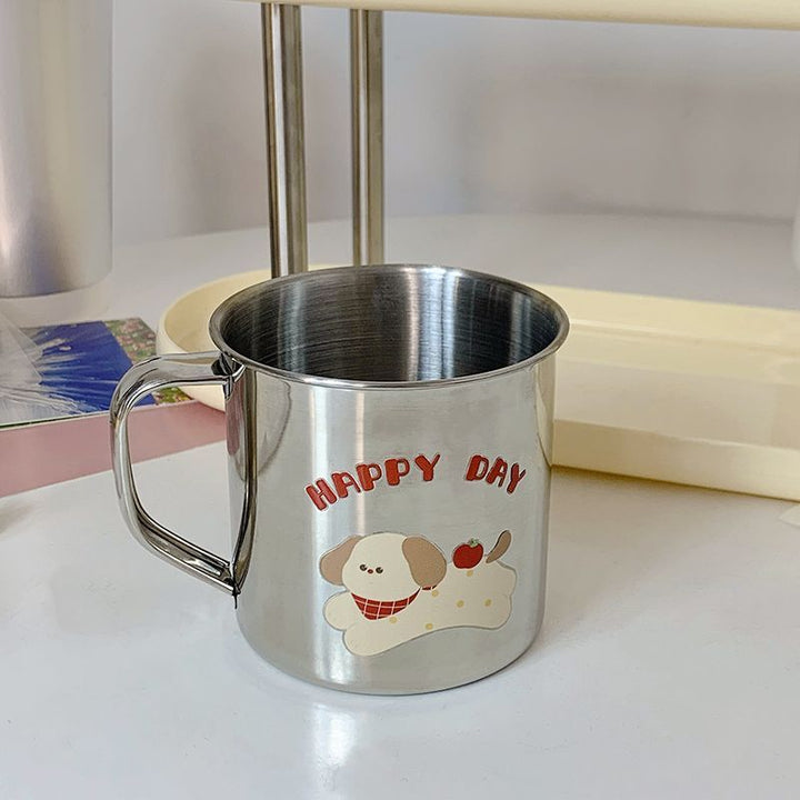 Stainless Steel Drinking Cup with Humorous Cat Motif Kalsten