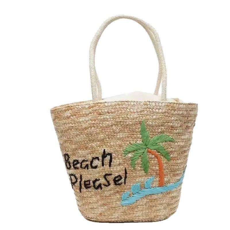 Summery woven bag with creative beach motif Kalsten