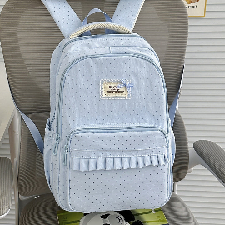 Cute Ruffled Patterned School Backpack