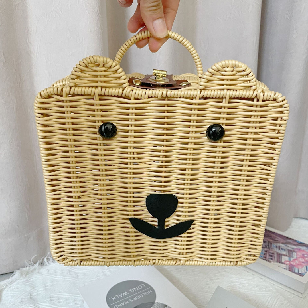 Women Handmade Basket Bag in Bear Design Kalsten