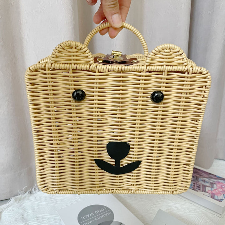 Women Handmade Basket Bag in Bear Design Kalsten