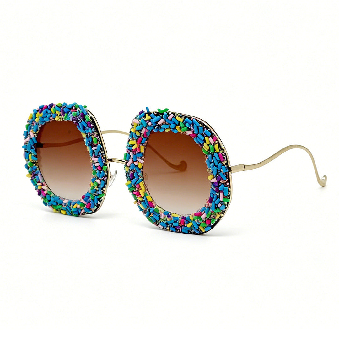 Ladies creative designer sunglasses with colorful jewelry frame Kalsten