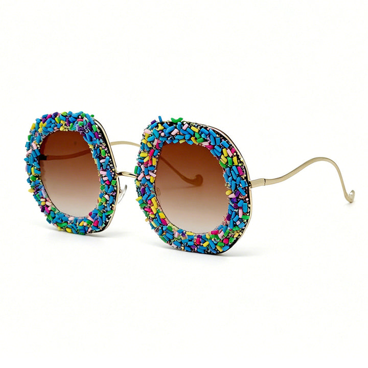Ladies creative designer sunglasses with colorful jewelry frame Kalsten