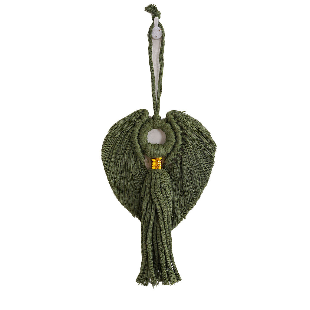 Macramé Decorative Wall Hanging with Circular Wooden Ring Acalora