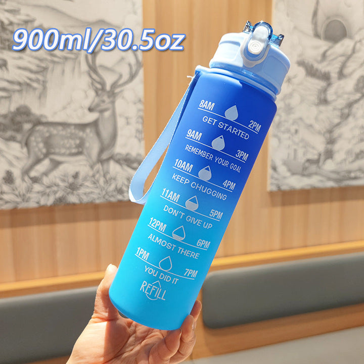 Women Motivating Water Bottle with Integrated Time Markers Kalsten