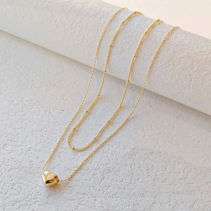 Heart Pendant Layered Necklace Kalsten