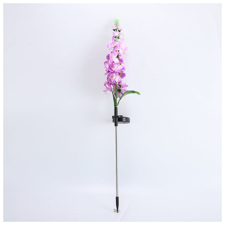 Decorative Tall Artificial Delphinium Garden Stake With Stainless Steel Spike And Adjustable Clip Kalsten