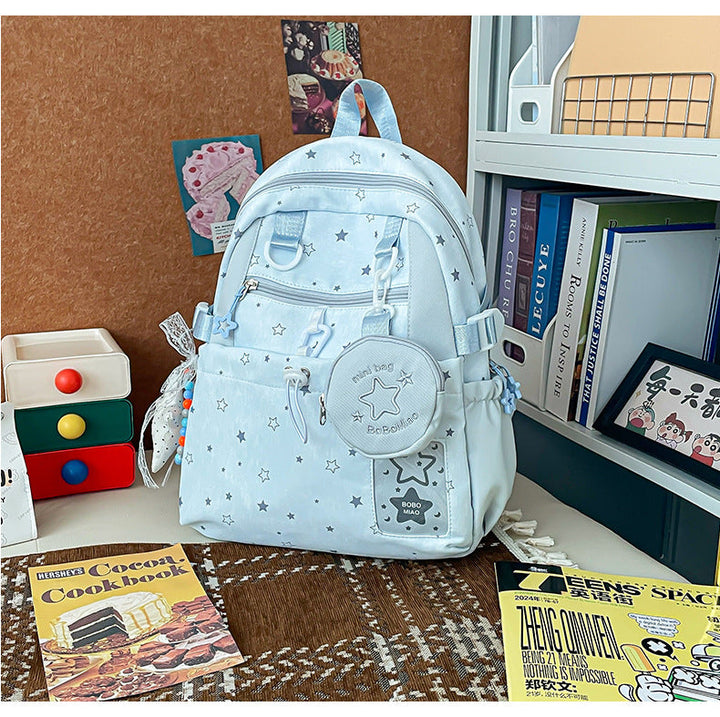 Star-Patterned School Backpack