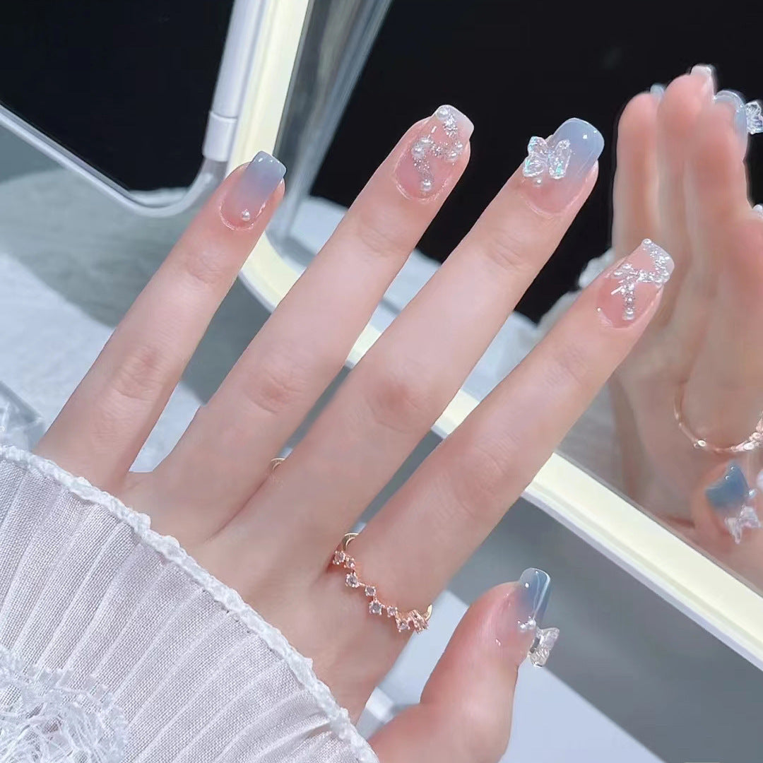Stylish heart and ombre design artificial nails Kalsten
