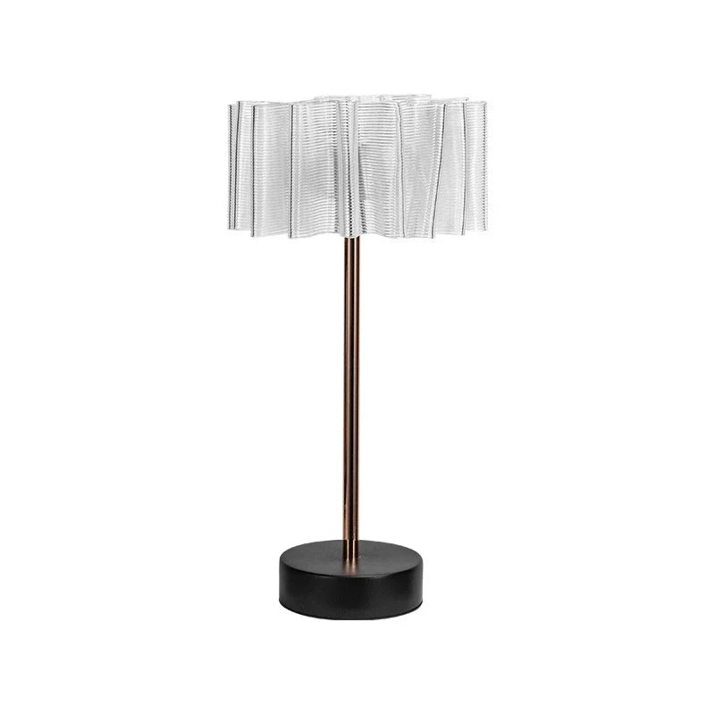 Pleated Full-Aluminum Rechargeable Table Lamp | Kalsten