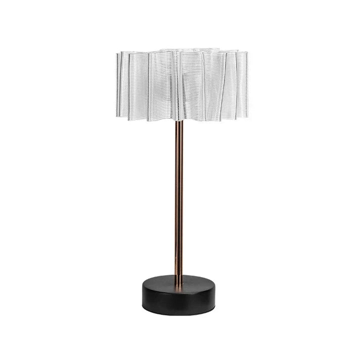 Pleated Full-Aluminum Rechargeable Table Lamp | Kalsten