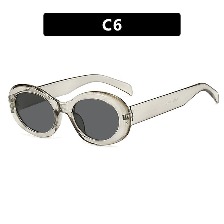 Women's fashionable sunglasses in original oval design with transparent frame and UV protection Kalsten