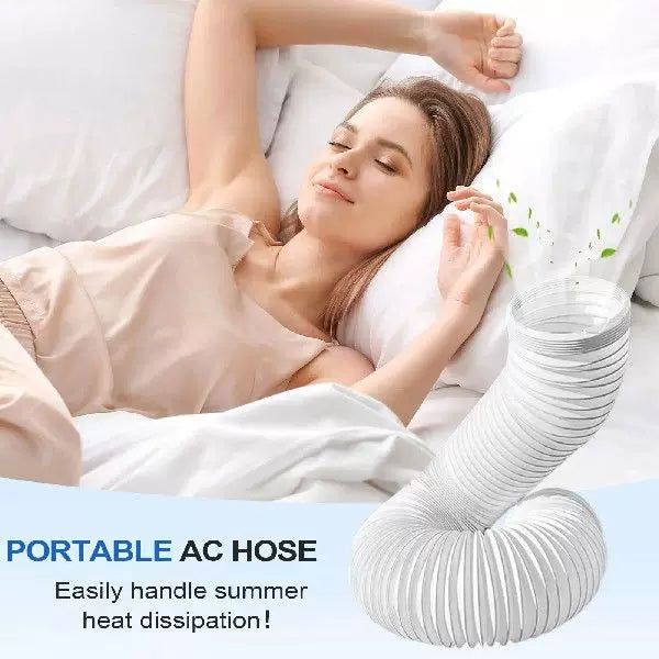 Unisex universal size universal flexible corrugated exhaust hose for portable air conditioner with reinforced intake collar and extendable length Kalsten