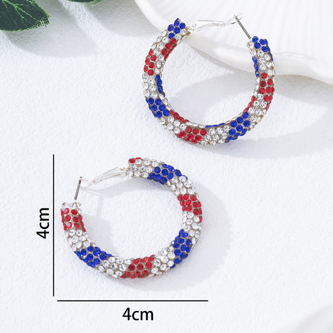 Women's nan pave rhinestone encrusted hoop earrings with secure leverback closure Kalsten