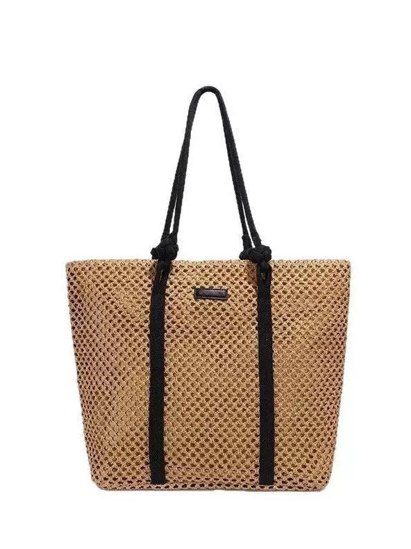Spacious basket bag with black accents Kalsten
