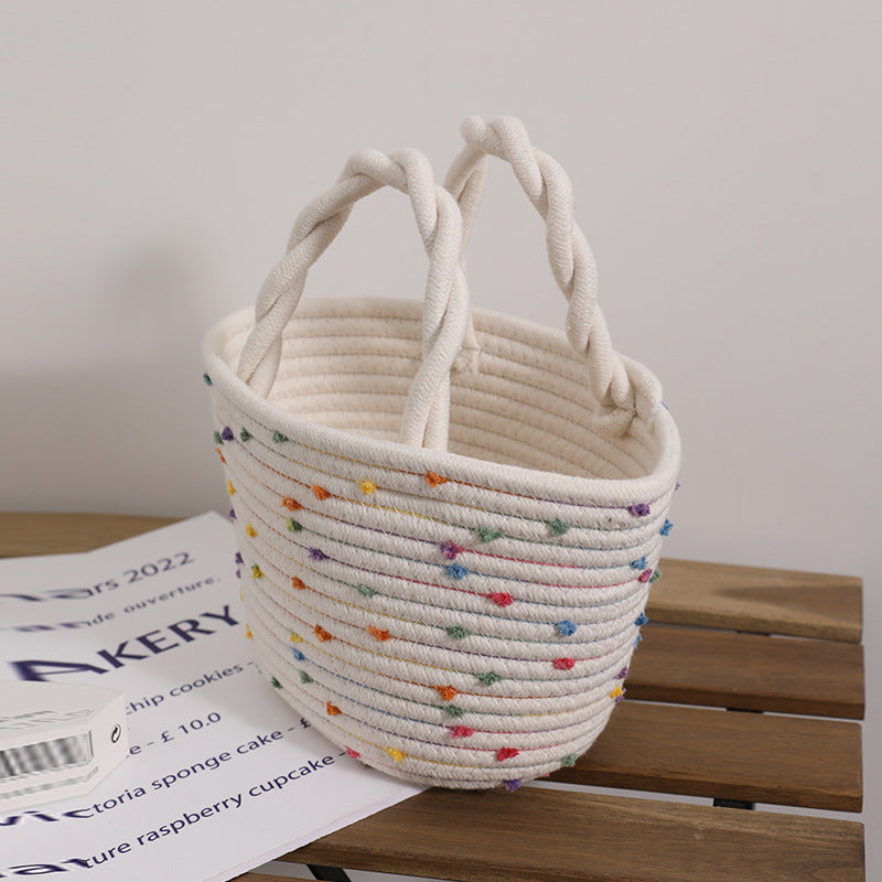 Decorative cotton basket bag Kalsten