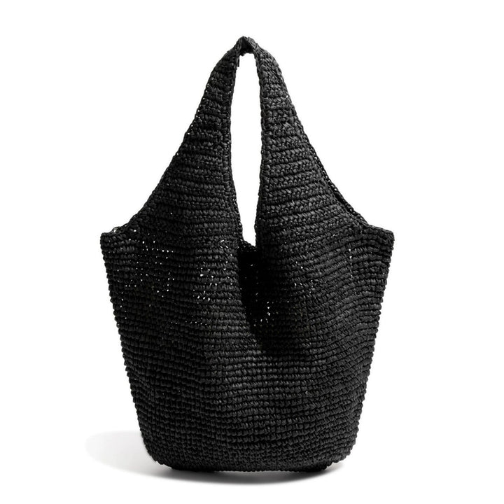 Handmade straw bag with practical interior Kalsten