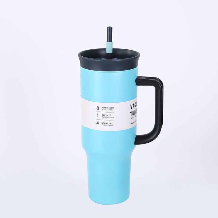 Ladies' insulated cup with practical drinking straw and ergonomic handle Kalsten