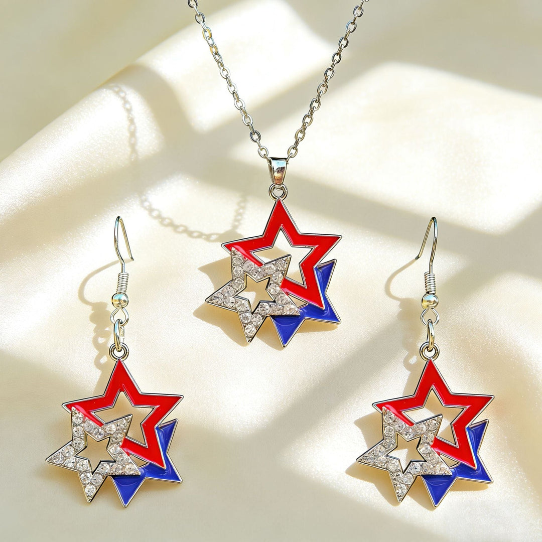 Women nan jewelry set flip-flop pendant and earrings with enamel and zirconia Kalsten