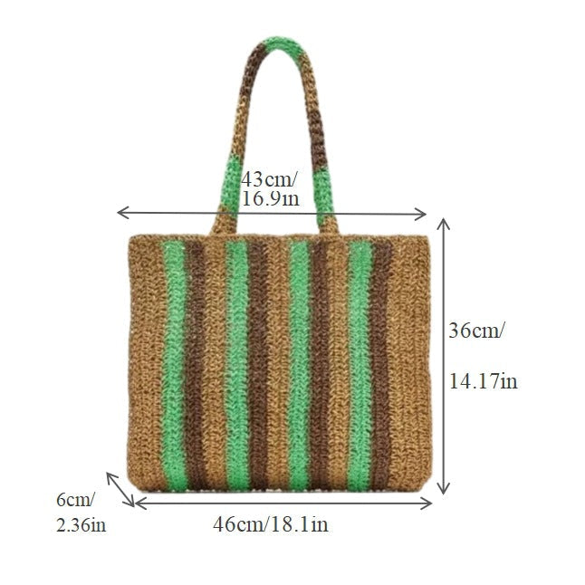 Handwoven shopping bag with modern stripes Kalsten