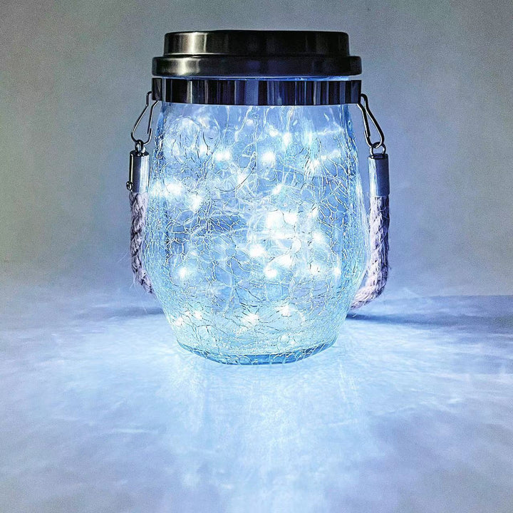 Contemporary Creative Crackle Glass Bottle Star Decor LED Solar String Light For Outdoor Patio | Kalsten