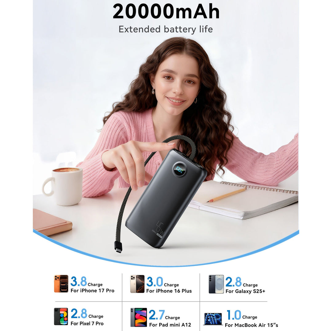 High-performance power bank with digital charging display and 45W fast charging function Kalsten