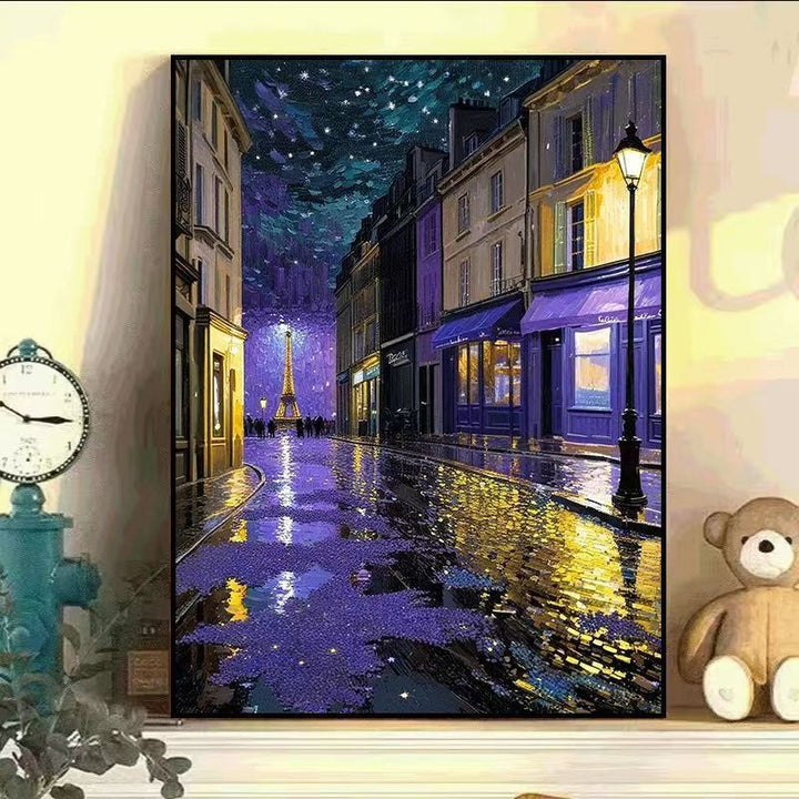 Eiffel Tower Night Scene Canvas Art Kalsten