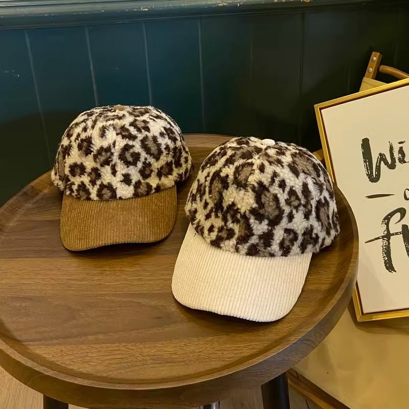 Women's Leopard Print Fleece Baseball Cap Kalsten