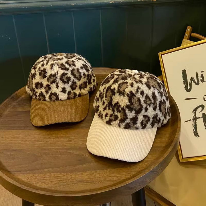 Women's Leopard Print Fleece Baseball Cap Kalsten