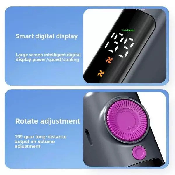 Unisex one size compact wireless turbine air circulator with digital LED display precise speed selection Kalsten