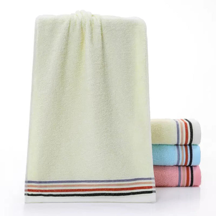 Premium Terry Bath Towel With Elegant Striped Border Kalsten