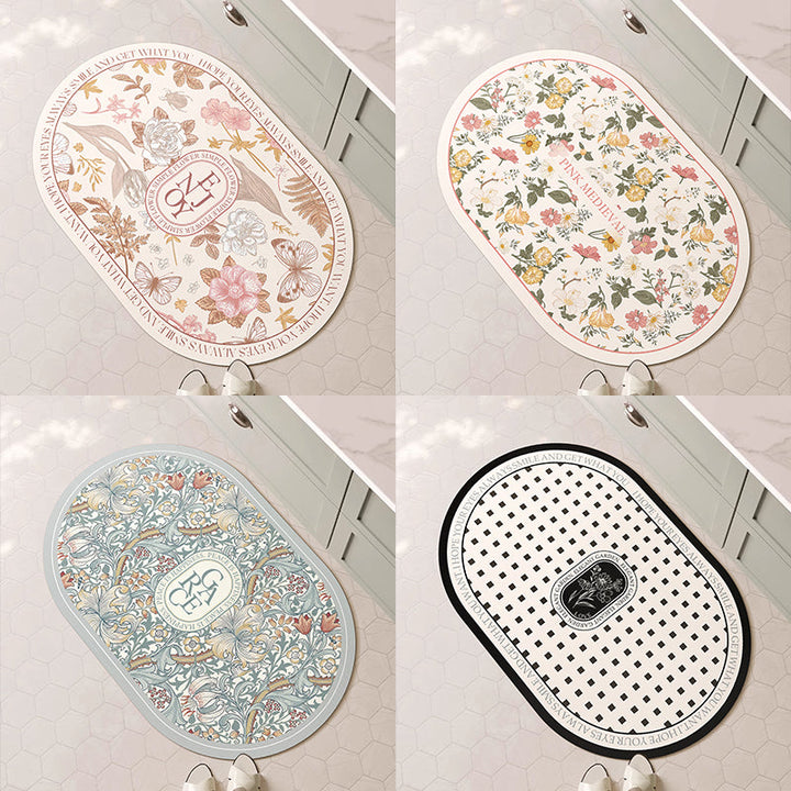 Decorative Floral Bath Mat Kalsten