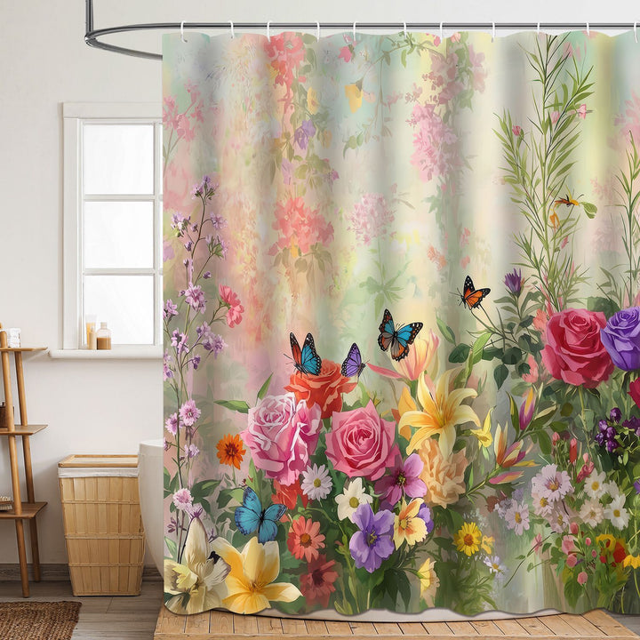 Floral Patterned Bathroom Shower Curtain Kalsten