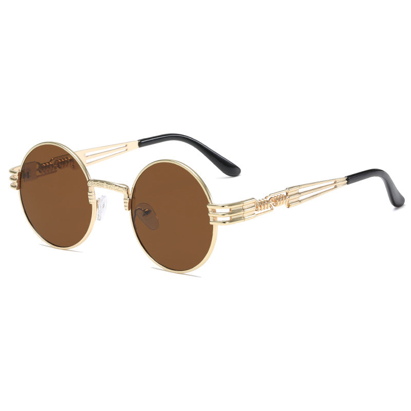 Women's Retro-Inspired Round Sunglasses with Unique Metal Frame Kalsten